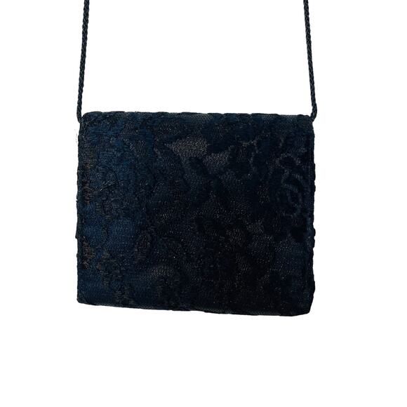 La Regale Lace Mini Tassel Evening Bag Purse Black - Picture 8 of 12